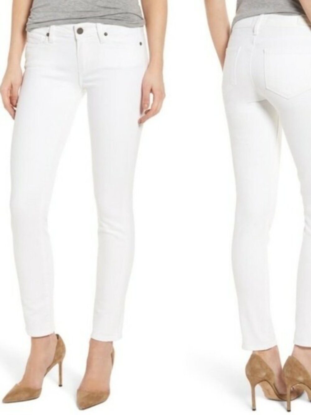 PAIGE Skyline Ankle Peg Jeans - White